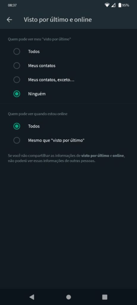 WhatsApp libera opção de esconder online