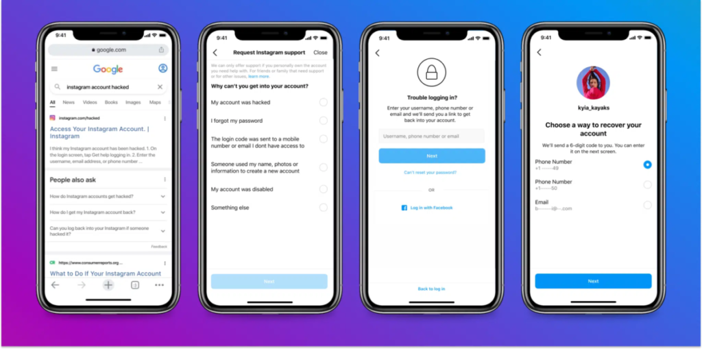 Instagram amplia formas de recuperação de contas
