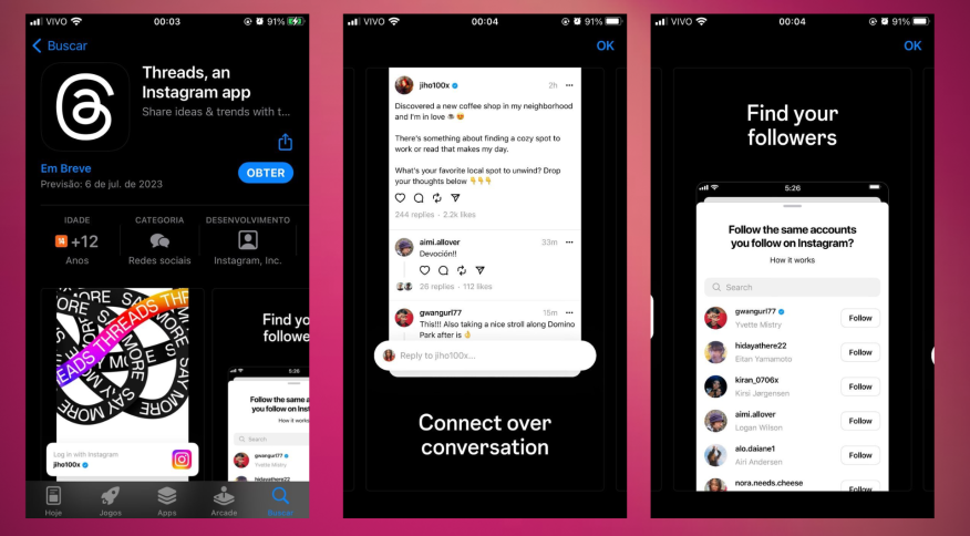 É OFICIAL! Instagram lança o Threads, rede social em texto para competir com o Twitter
